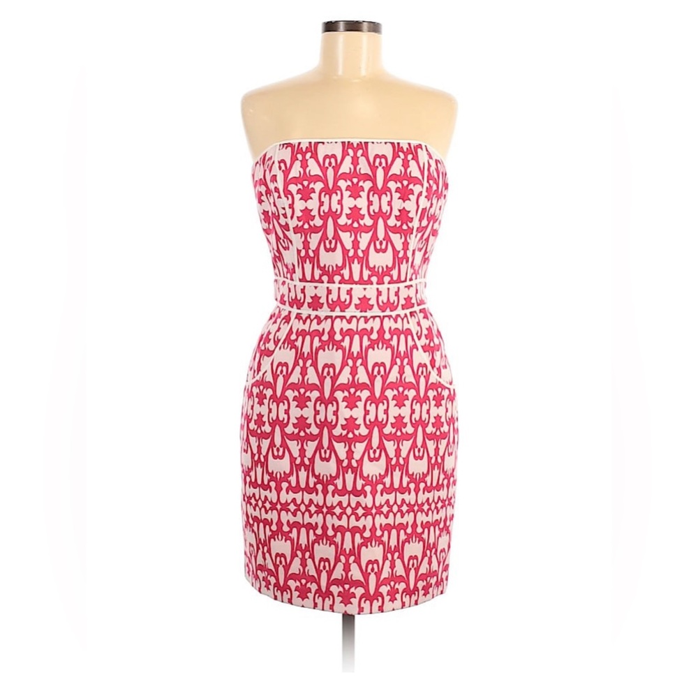 Laundry by Design Brocade pink white Strapless Mini Dress size 4